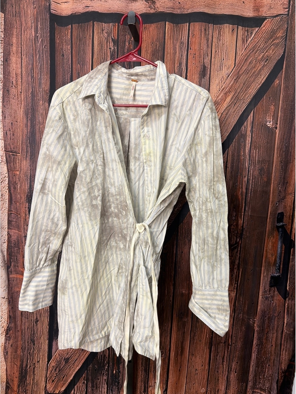 Free People Women's Striped Button-Up Shirt Dress Small